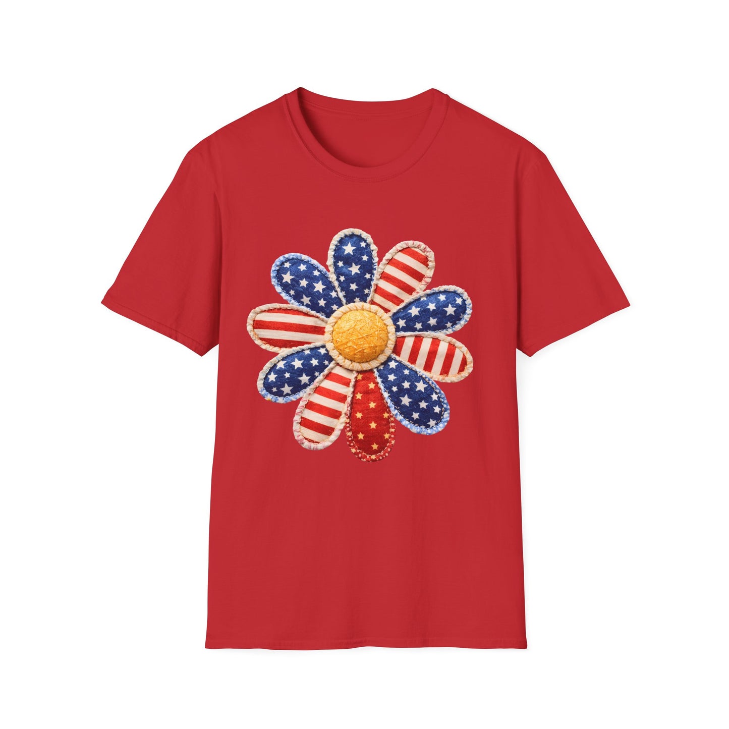 Patriotic Daisy T-Shirt | Gildan Unisex Soft-Style | Graphic Tees | Patriotic Shirt | Memorial Day | Fourth of July