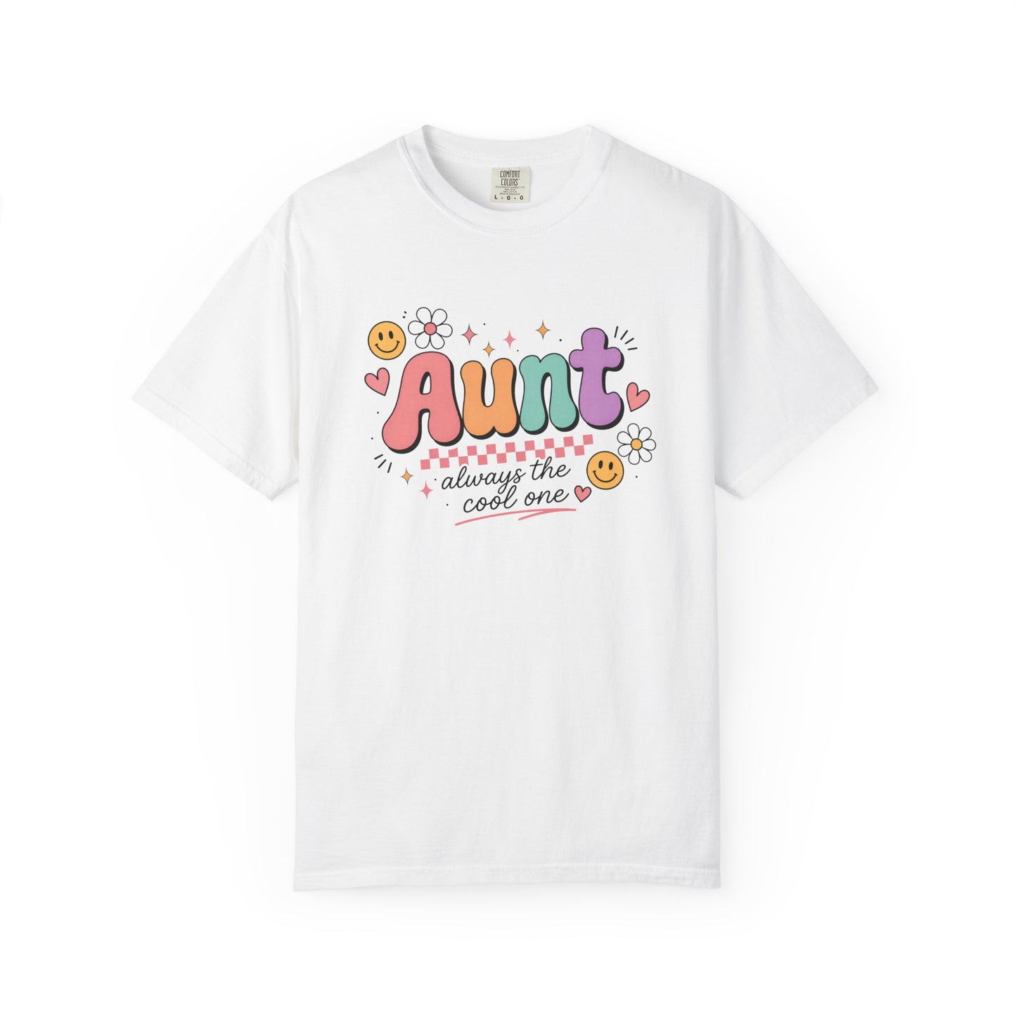 Cool Aunt Comfort Colors Shirt, Aunt Always the Cool One Tee, Retro Auntie Graphic Tee, Cute Aunt Gift Shirt