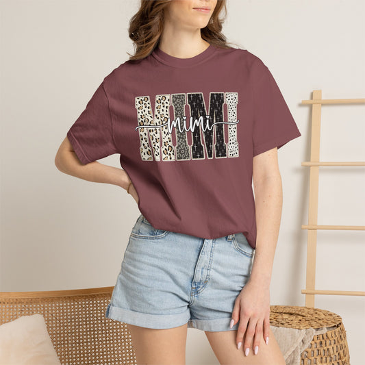 Mimi Graphic Tee | Stylish Grandma Shirt | Leopard Print Mimi Shirt | Comfort Colors Tee