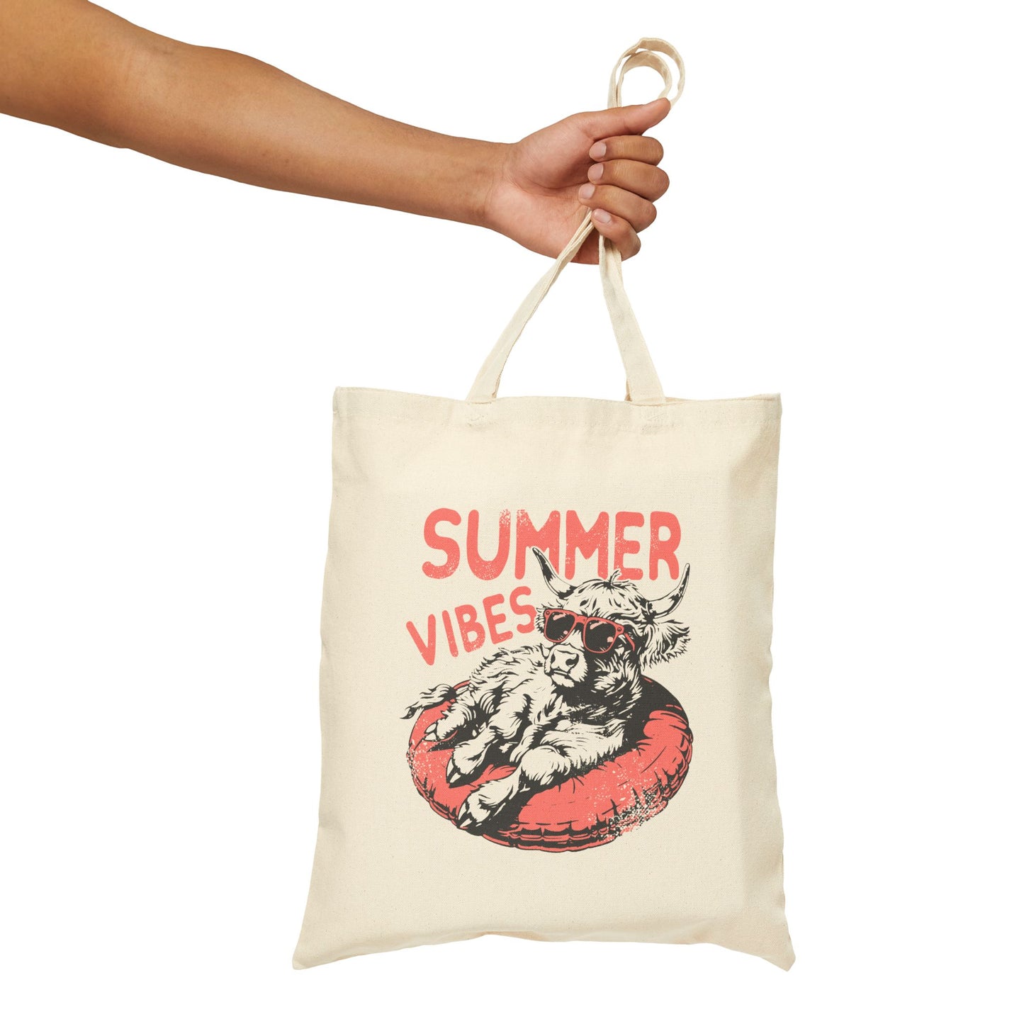 "Summer Vibes" Highland - Canvas Tote Bag