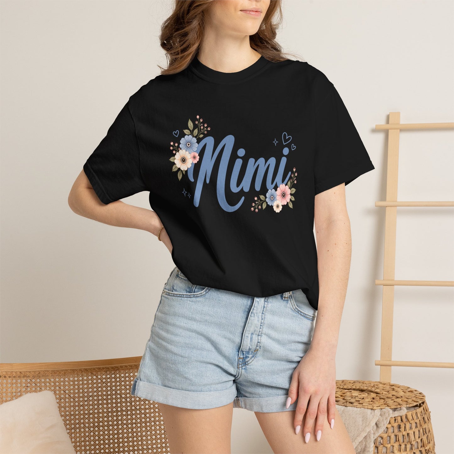 Mimi Comfort Colors Shirt, Floral Grandma Shirt, Cute Mimi Gift Tee, Grandmother Graphic Shirt, Mimi Flower Tee