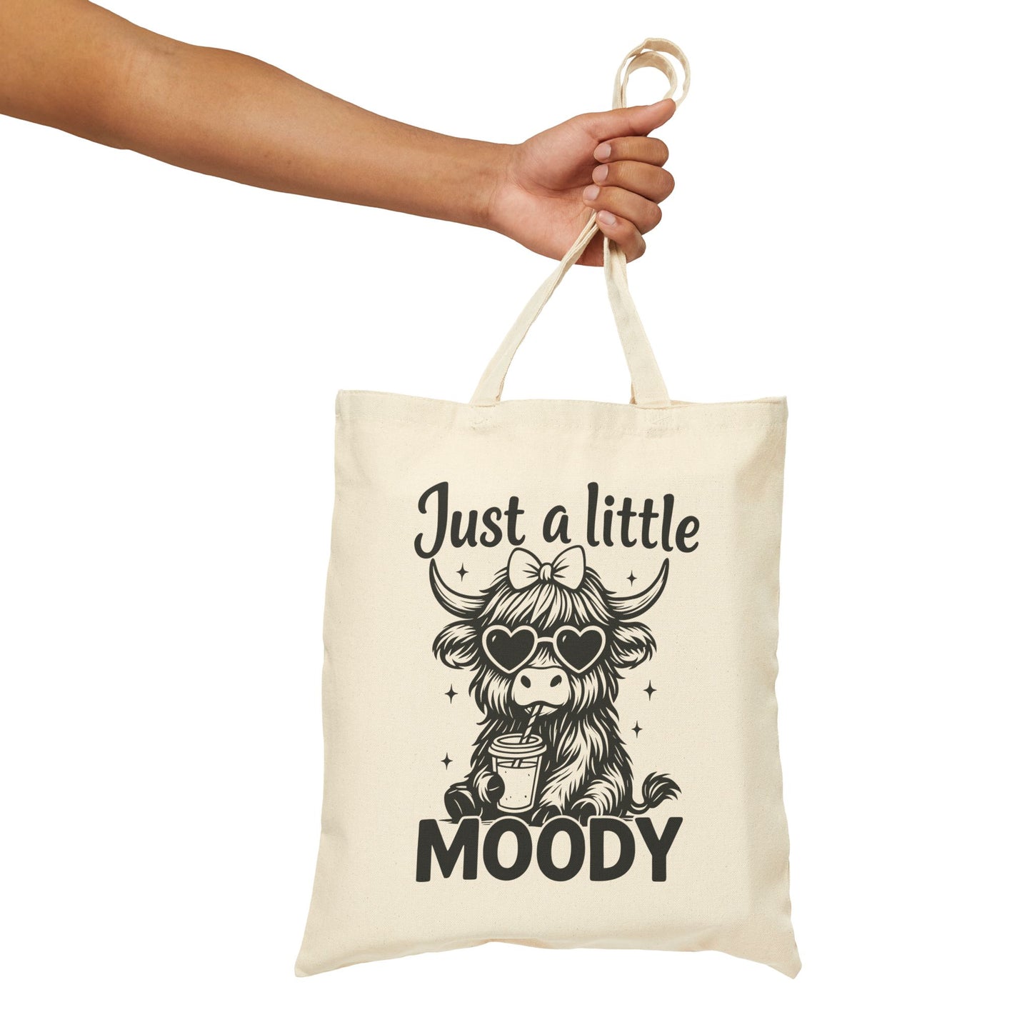 Just a Little "Moo"dy - Canvas Tote Bag