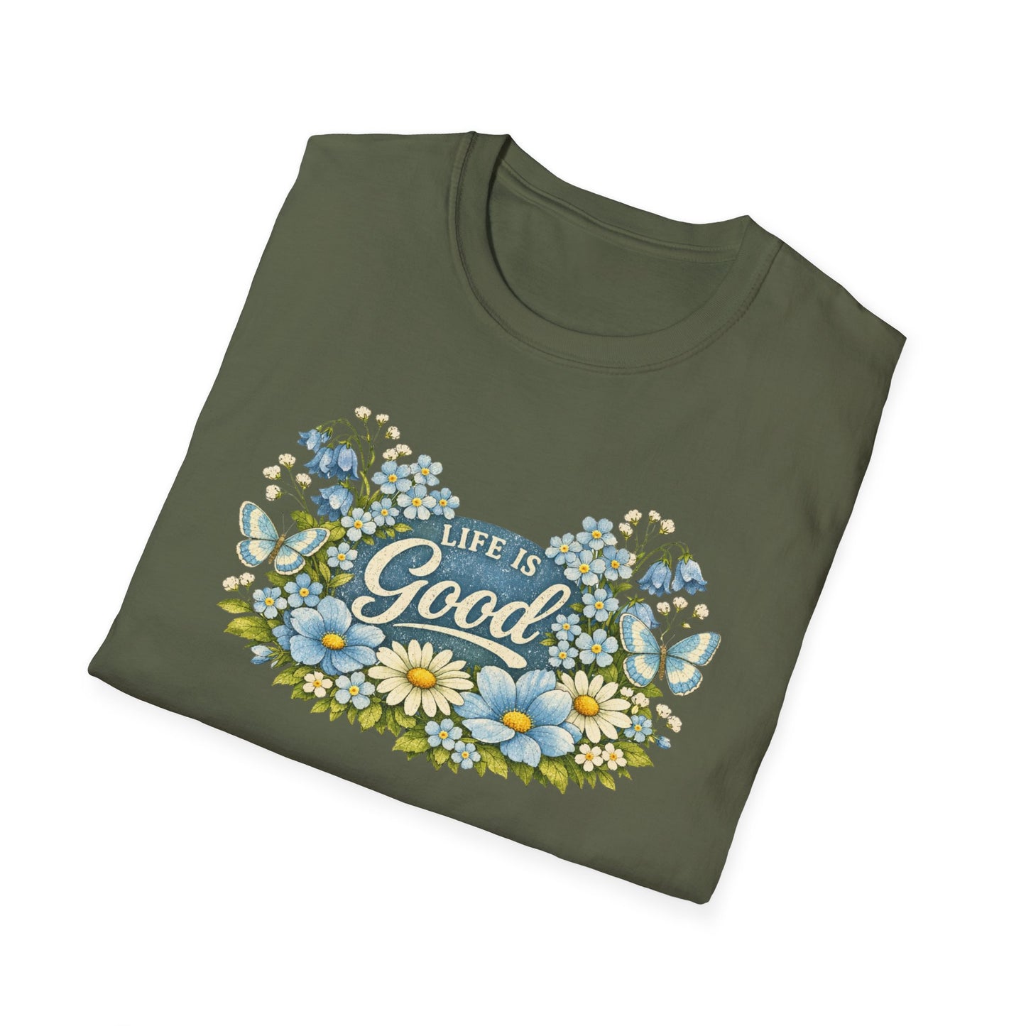 Life Is Good Daisy T-Shirt | Gildan Unisex Soft Style | Floral | Retro | Positive | Graphic Tee