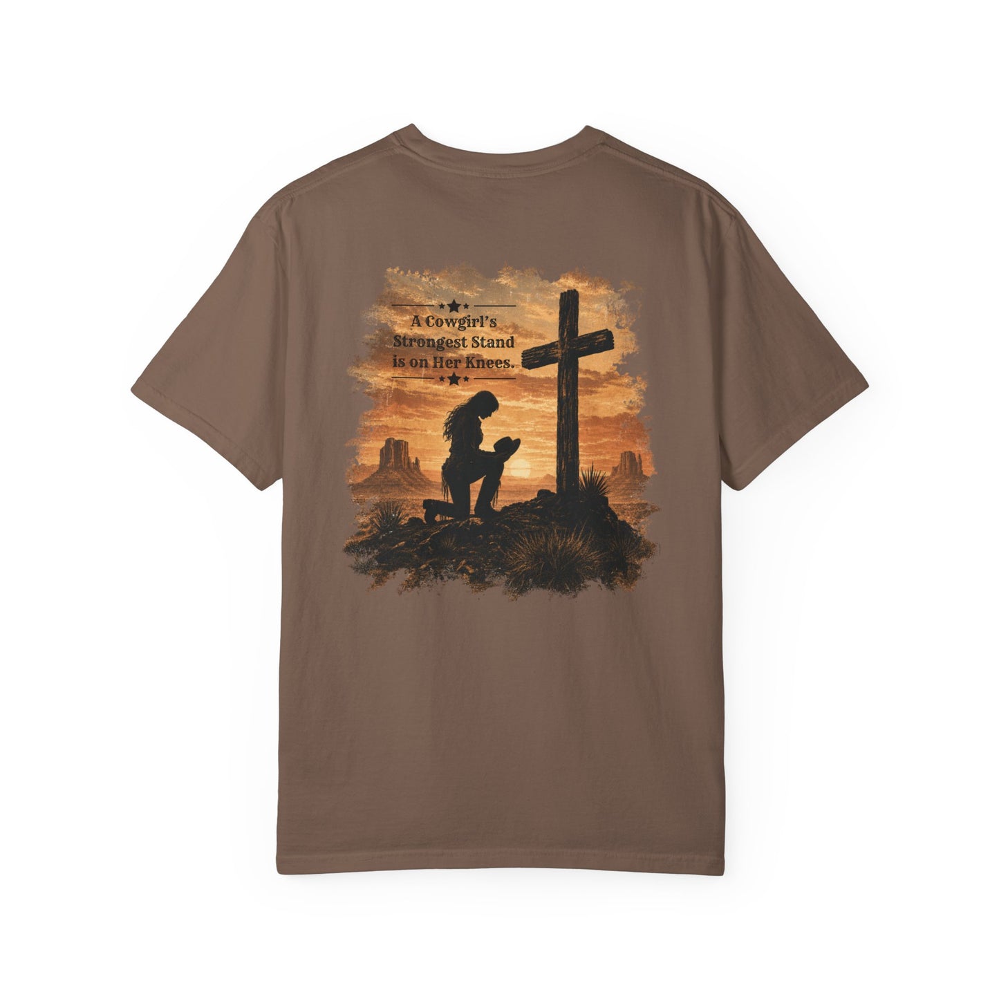 Cowgirl Faith Shirt | Christian Western Graphic Tee | A Cowgirl's Strongest Stand Shirt | Comfort Colors 1717 Tee