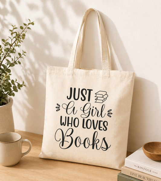 "Just a Girl Who Loves Books" | Canvas Tote Bag