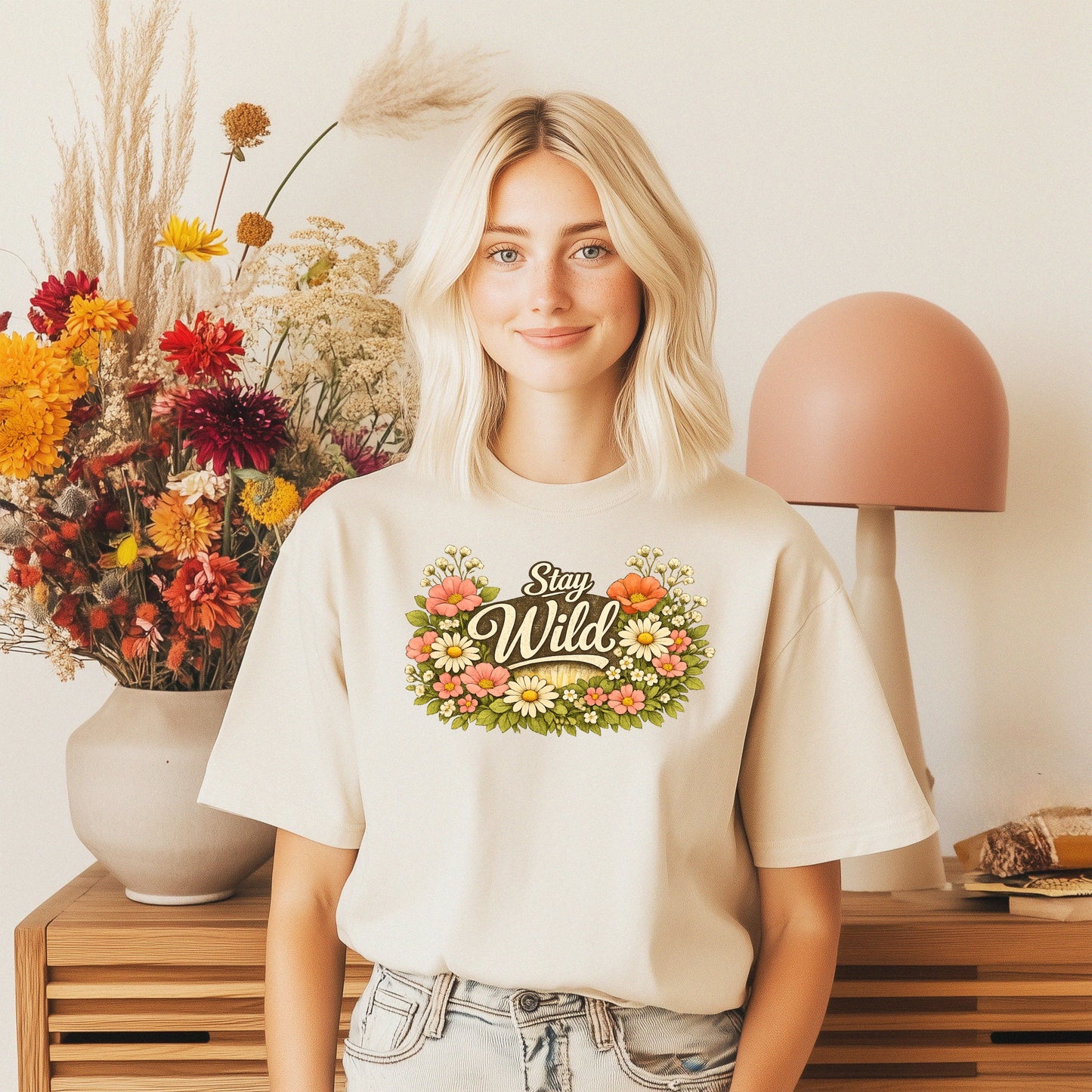 Stay Wild Floral T-Shirt | Retro | Flower | Graphic Tee