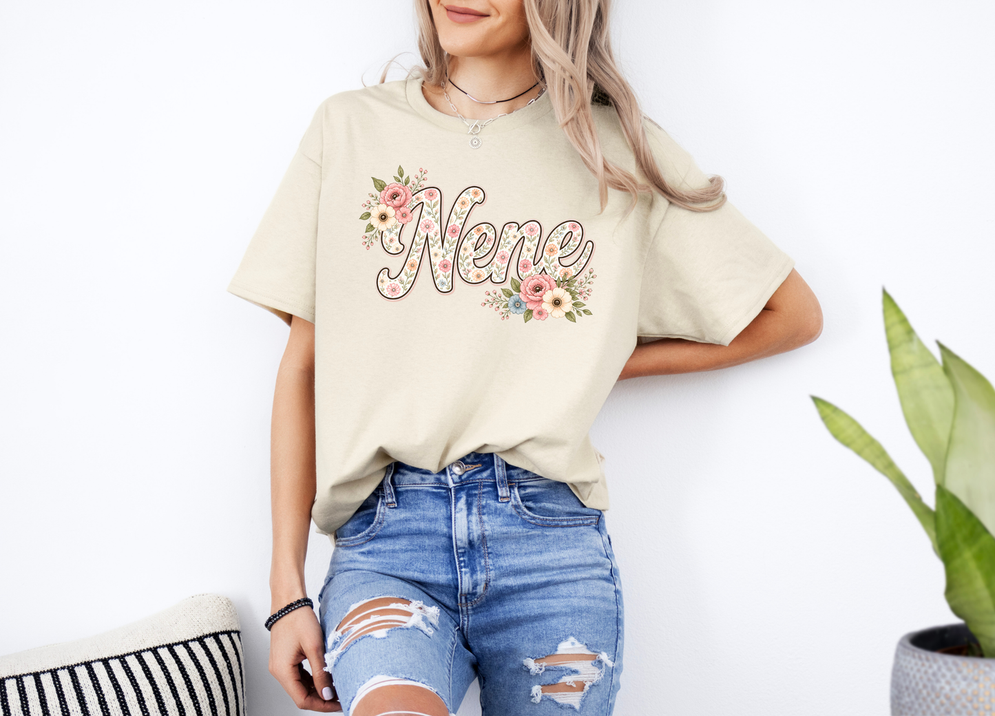 Nene Floral Shirt | Grandma Name Graphic Tee | Cute Nene Gift Shirt | Gildan Softstyle Tee