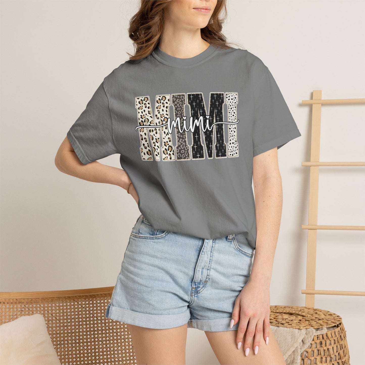 Mimi Graphic Tee | Stylish Grandma Shirt | Leopard Print Mimi Shirt | Comfort Colors Tee