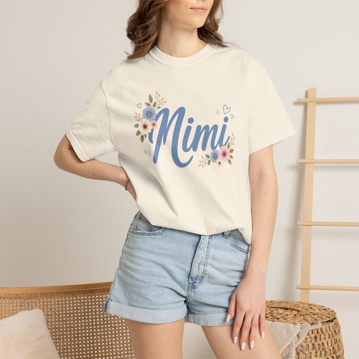 Mimi Comfort Colors Shirt, Floral Grandma Shirt, Cute Mimi Gift Tee, Grandmother Graphic Shirt, Mimi Flower Tee