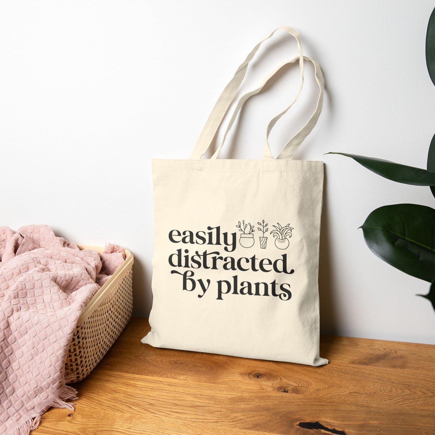 Easily Distracted By Plants - Canvas Tote Bag