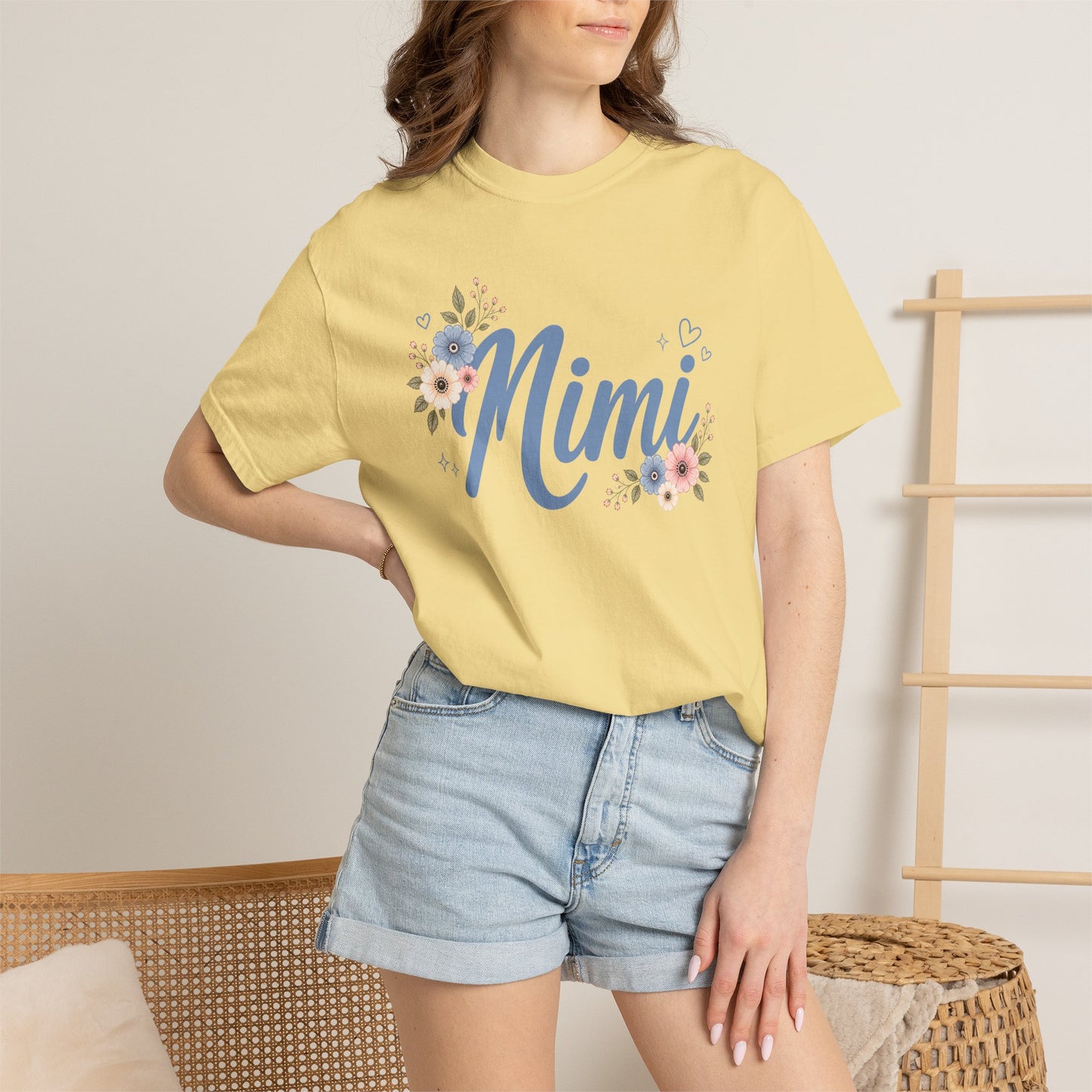 Mimi Comfort Colors Shirt, Floral Grandma Shirt, Cute Mimi Gift Tee, Grandmother Graphic Shirt, Mimi Flower Tee
