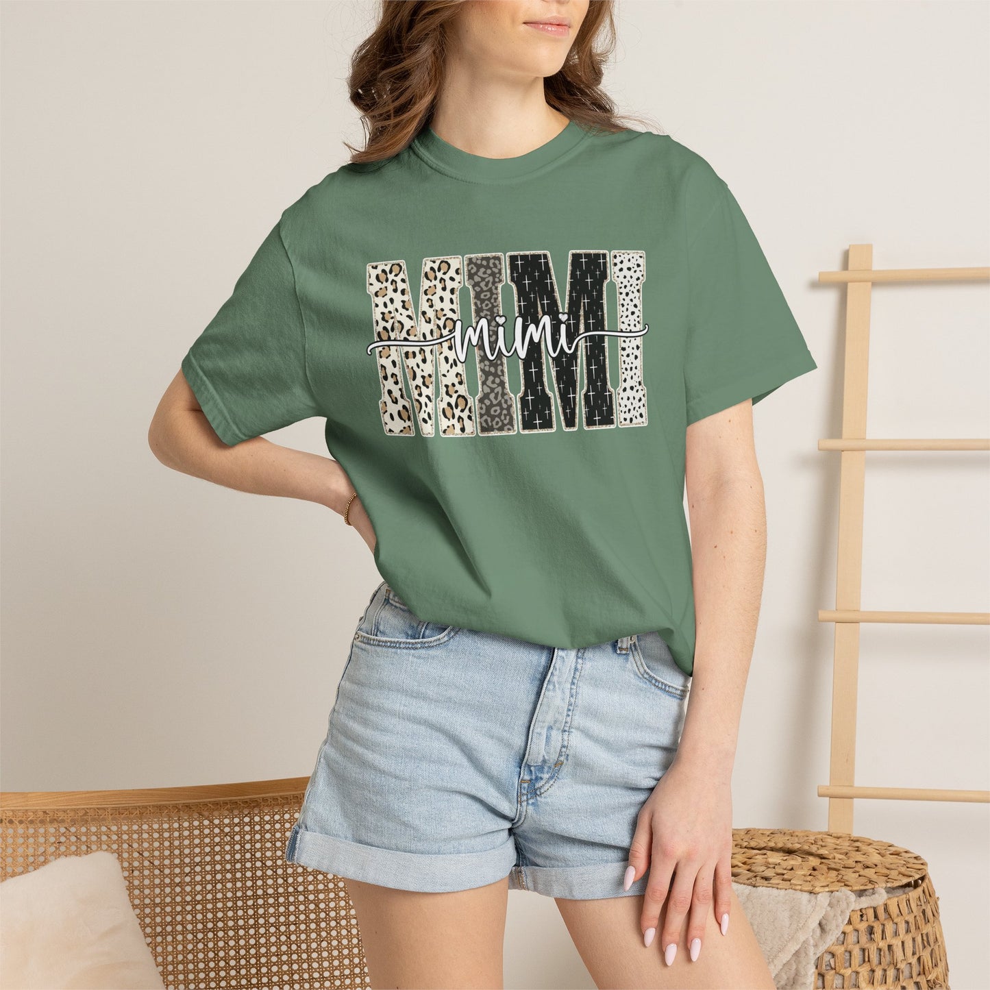 Mimi Graphic Tee | Stylish Grandma Shirt | Leopard Print Mimi Shirt | Comfort Colors Tee