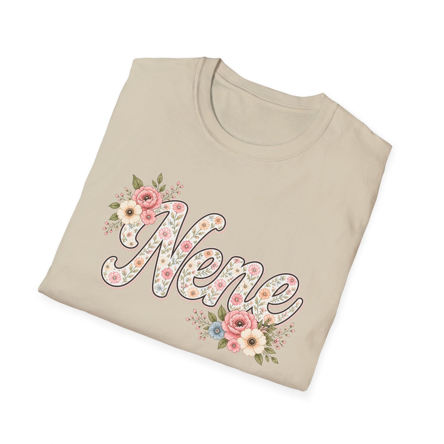 Nene Floral Shirt | Grandma Name Graphic Tee | Cute Nene Gift Shirt | Gildan Softstyle Tee
