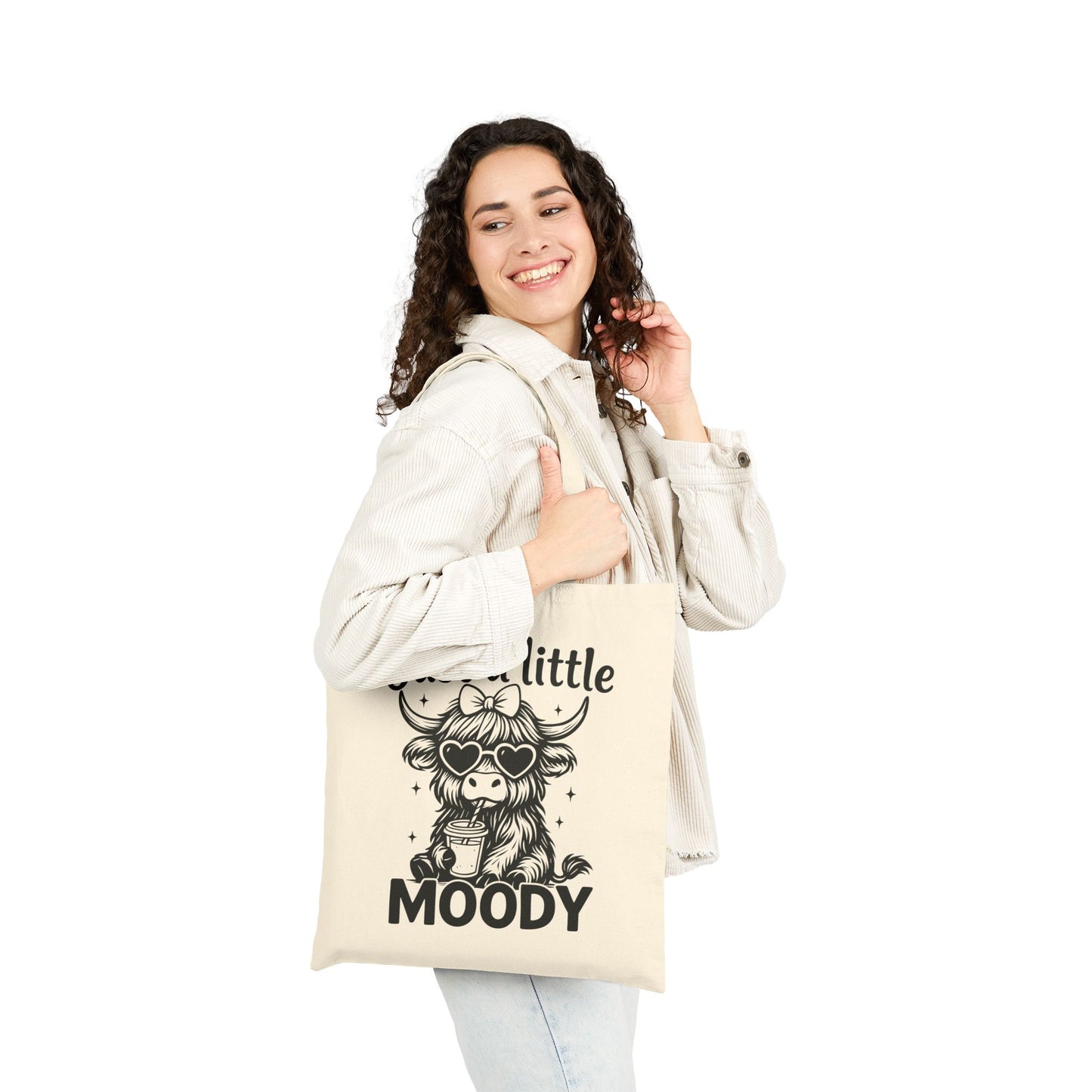 Just a Little "Moo"dy - Canvas Tote Bag