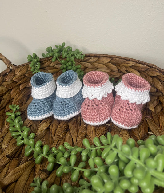Handmade Crochet Baby Booties | Soft Baby Shoes | Custom Baby Gift | Newborn Crochet Booties