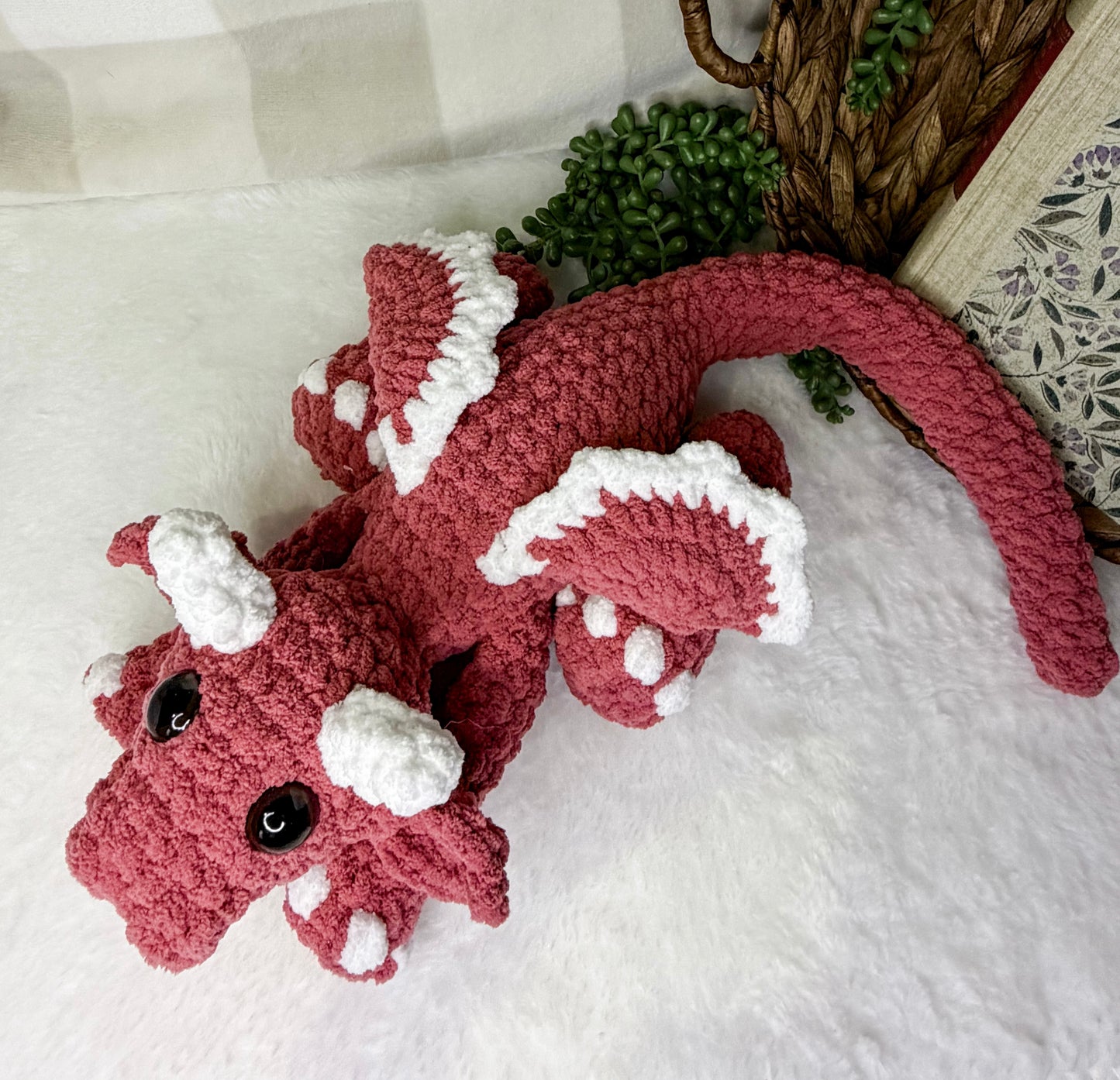 Handmade Plush Dragon | Crochet Dragon Stuffed Animal | Soft Fantasy Plushie | Cute Dragon Gift